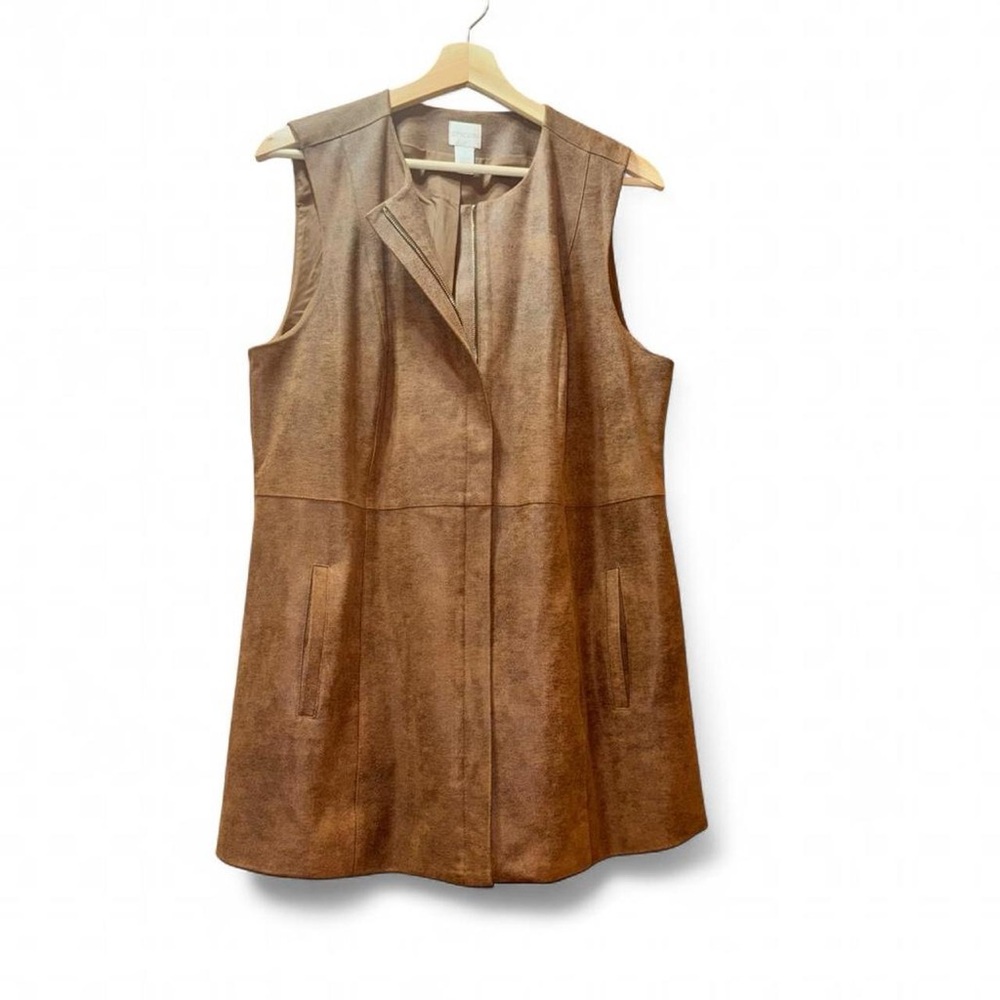 Chico's Tan Sleeveless Vest Size 1